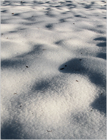 Windblown snow and ice.