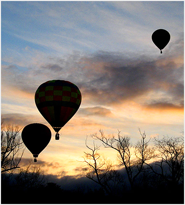 Hot air balloons.