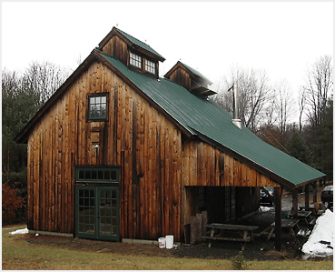 Maple syrup sugarhouse at Flanders Nature Center in Woodbury, CT.