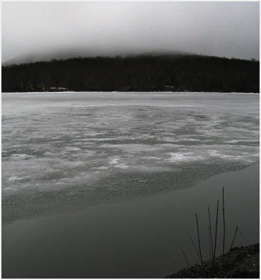 Lake ice and cloud.