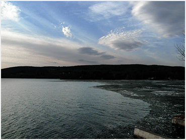 Lake ice and cloud.