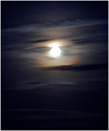 Full moon and Jupiter.