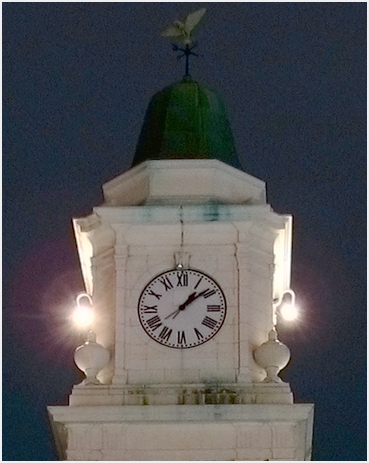 The Litchfield Courthouse at 1:08 AM — the winter solstice.