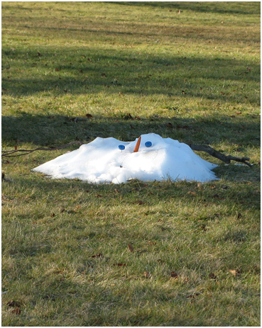 Melting snowman.