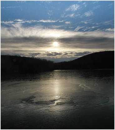 Frozen lake.