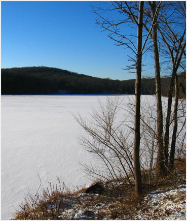 Frozen lake.