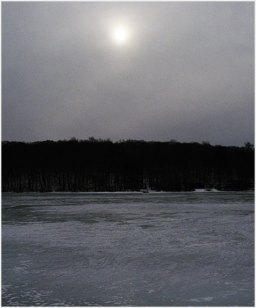 Frozen lake.